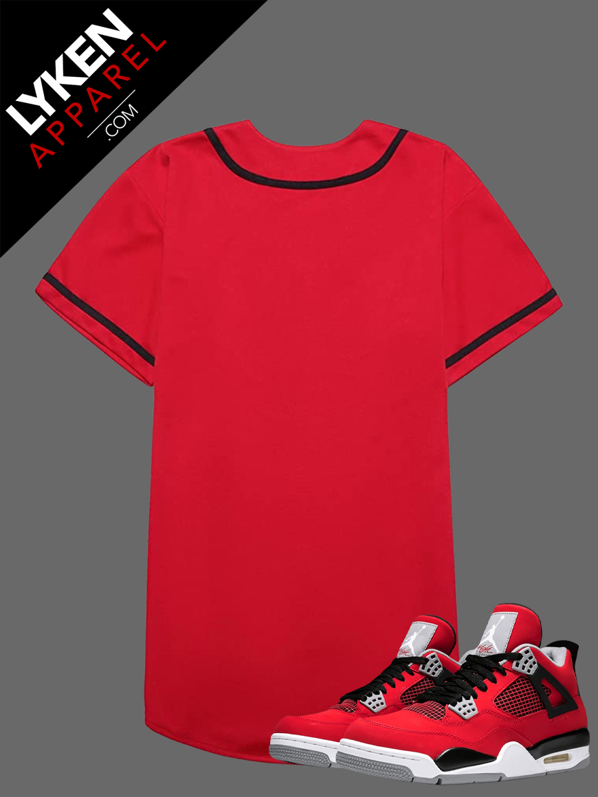 Red Premium Baseball Jersey  Customizable - Lyken Apparel