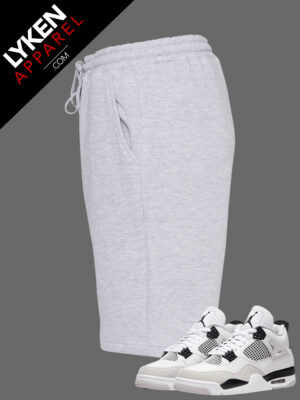 Grey Premium Fleece Shorts Customizable