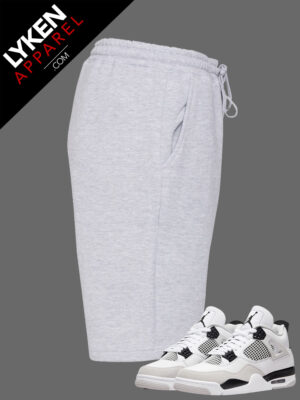 Grey Premium Fleece Shorts Customizable