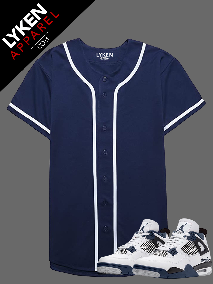 Navy Blue Premium Baseball Jersey | Customizable